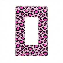 1PC Decorative Light Switch Cover1 Pink Leopard Pattern Wall Switch Cover Plate - Socket Wall Panel, Not Breakable, Easy To Clean, No Battery, Suitable For Kitchen, Bedroom, Living Room Beautiful Home Decoration Standard Single/ Double Open Wall Halloween Decorations/Thanksgiving Decorations/Christmas Decorations/New Year Decorations - Rocker/Decora 11cm*7.5cm - View 2