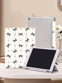 Polka Dot Bow Tablet Protective Case, Suitable Compatible With Ipad 9.7/10.2/10.5/10.9/12.9/Pro 11 (10th Gen), Galaxy Tab S6 Lite 10.4 Inch, Kindle Paperwhite 12th Gen (2024), Kindle 11th Gen (2022), Soft Shock-Proof Protection, Smart Stand/Auto Wake/Sleep Function - Multicolor - View 4