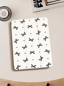 Polka Dot Bow Tablet Protective Case, Suitable Compatible With Ipad 9.7/10.2/10.5/10.9/12.9/Pro 11 (10th Gen), Galaxy Tab S6 Lite 10.4 Inch, Kindle Paperwhite 12th Gen (2024), Kindle 11th Gen (2022), Soft Shock-Proof Protection, Smart Stand/Auto Wake/Sleep Function - Multicolor - View 3