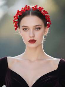 1 Paar Blumen-Haarband mit Kristall-Dekor, chinesischer Braut-Kopfschmuck, modische Accessoires geeignet für Date, Urlaub, Pendeln, Weihnachtsparty