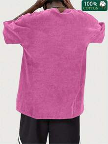 Cute Pink Dice With Stars Graphic Printed Street Style Men's Casual Wear 230g Washed Cotton Round Neck Short Sleeve Comfortable & Breathable Printed Tee For Summer High - Quality Design - Màu Hồng Tươi - Xem 2