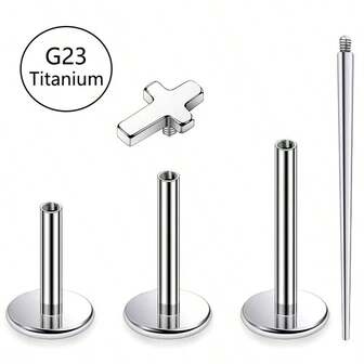 5pcs G23 Titanium Helix Piercing Jewelry Body Piercing Studs, 16G Flat Back Cartilage Earring Studs With Piercing Taper, Internally Threaded Labret Lip Ring Conch Tragus Piercings