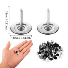 100pcs Decorative Pushpins, Large Head Thumbtacks, Pins, Flat Head Tacks, For Retail Security Tags, Anti-Loss And DIY Decoration - Black - View 3