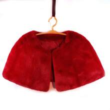 1pc Women's Winter New Versatile Fox Fur Wedding Shawl, High-End Fur Cloak Formal Dress Outerwear Short Cloak With Hidden Buttons