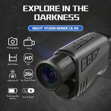 Night Vision Monocular , Infrared Night Vision Goggles With 16x Digital Zoom- HD Photography & Video, Digital Zoom, Rechargeable, Compact Durable Design For Hunting, Camping, Wildlife Observation, Outdoor Adventures, Night Vision Scope, Night Goggles, Night Vision Scopes, Adventure Photography, Hunting Gear, Compact Design, Sleek Scope, Precision Optics, Rugged Build, Digital Zoom Scope, Outdoor Enthusiasts, Wildlife Photographers - Multicolor - View 6
