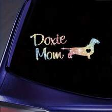 1 miếng dán xe hình trái tim lấp lánh hình chó Dachshund, thích hợp cho cửa sổ xe hơi, máy tính xách tay, đồ trang trí kính tường nhà - Chó Dachshund đáng yêu - Xem 8