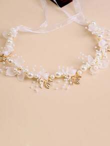 1入組白色童話風格花冠頭帶