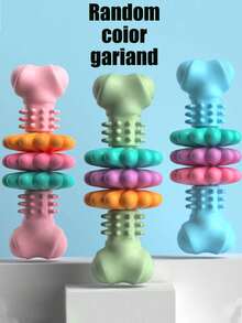 3-1 Ultra- Dog Chew Bone Toy, Thermoplastic Rubber With Geometric Patterns, Teeth Cleaning And Training Chew Toy For Aggressive Chewers, Suitable For Small And Medium Dogs, Relieves Boredom And Destructive Chewing, Dog Chew Toy