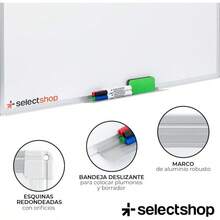 SELECTSHOP Pizarron Blanco Pizarron Magnetico Con 4 Marcadores y 1 Borrador Pintarron Blanco Infantil Empotrable Pizarra Blanca Con Bandeja Para Rotuladores Uso Vertical U Horizontal (60 X 40 CM) - 1,20 x 60 cm - Ver 8