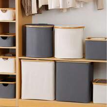 Lidded Dirty Clothes Basket, Dirty Clothes Bin, Foldable Oxford Cloth Storage Basket, Dirty Clothes Basket, High-Aesthetic Lidded Storage Basket, Clothing Storage Box, Large-Capacity Home Storage Basket. Suitable For Miscellaneous Items, Blankets, Socks, Underwear And Other Clothing. Suitable For Beds