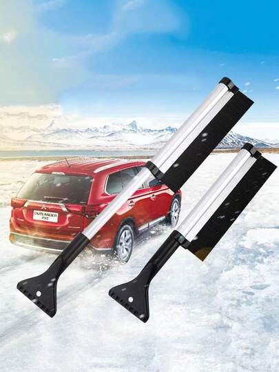 1 Stück Multifunktions-Schneefräse, Auto-Eiskratzer, Schneebesen mit langem Griff, Winter-Auto-Enteisungsschaufel, 2-in-1 Schneebesen und Eiskratzer