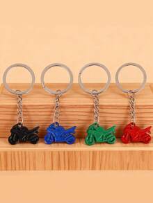 Colorful Motorcycle Keychains - Black/Blue/Green/Red Bike Key Ring Set, Unique Accessory For Motorcycling Fans - Multicolor - View 2