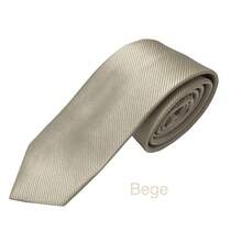 Men's Slim Fit Striped Tie, Twill Fabric, Casual, Wedding Gift, Everyday Wear. - 米色 - 查看 2