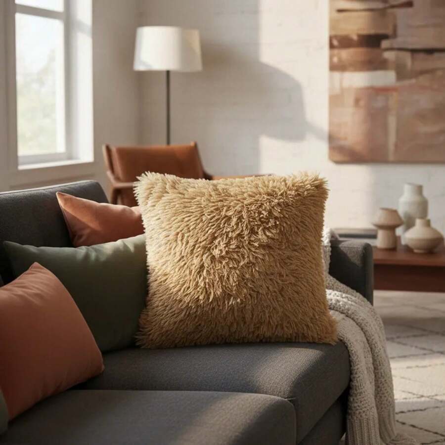 Cojin Con Pelo Alto MONT BLANK - Arcoiris - Ver 1