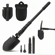 1 قطعة مجرفة قابلة للطي 2 في 1 للبستنة، مجرفة للتخييم العسكري، أداة تدريب للبقاء على قيد الحياة، حقيبة محمولة، مقبض معدني مناسب للتخييم والتنزه والبستنة والصيد