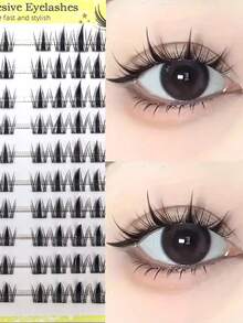 100片仙女睫毛簇 C卷 漫画睫毛 13mm 仙女睫毛簇 轻盈柔软自然睫毛 DIY睫毛簇 单根假睫毛 新手适用 - C - 查看 4