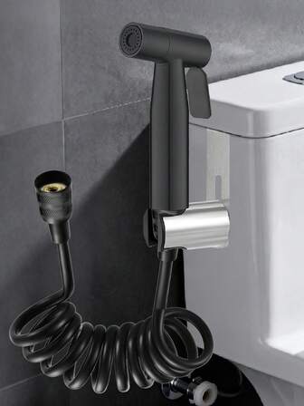 304不锈钢马桶喷枪套装，浴室伴侣增压式喷枪头，带59英寸淋浴软管，节省空间设计，带马桶座挂钩支架（3件套）