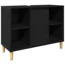 vidaXL Badezimmermöbel Set 3 Pcs Schwarz 60 X 30 X 60 Cm Holzwerkstoff - Schwarz - Übersicht 6