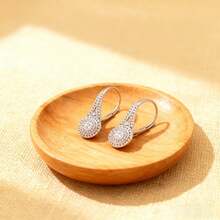 High-Quality 316 Stainless Steel, Hypoallergenic, Luxurious & Elegant Silvery, Fade-Resistant Cubic Zirconia Circular Hoop Earrings For Fall And Winter, Daily & Party Matching, Christmas, Local Warehouse, A Delicate Gift For Women - bông tai - Xem 5