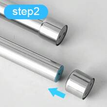 70-120cm/87cm-160cm Extendable Stainless Steel Wardrobe Rail, Adjustable Clothes Rail Pole With End Sockets - 87-160CM - View 4