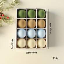 Tuxuseo Set di 12 palline per albero di Natale in velluto rosso e verde - Decorazione festiva per interni ed esterni