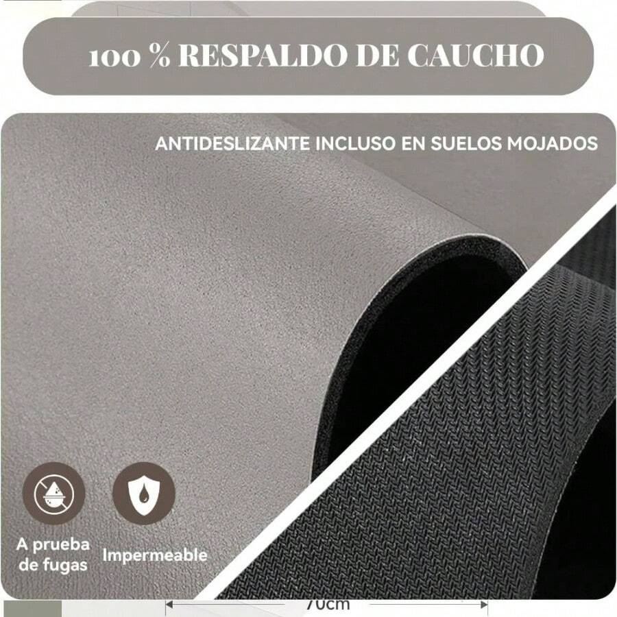 Tapete De Secado De Platos Para Encimera De Cocina, Esterilla Secaplatos Superabsorbente Que Oculta Las Manchas, Adecuado Para Encimeras De Cocina, Mquinas De Caf. Gris, 45x70 - Gris + 45x70 - Ver 1