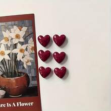 5个/10个/12个/套彩色心形冰箱贴，情人节冰箱装饰，家居装饰，趣味冰箱装饰，适用于厨房、餐厅、办公室、白板、储物柜、洗碗机，情人节礼物，圣诞礼物 - 彩色 - 查看 3