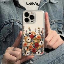 Funda Protectora Transparente - Lujosa Funda de Teléfono de TPU Suave a Prueba de Golpes, Compatible con iPhone 17, 16, 15, 14, 13, 12, 11 Pro Max, 16, 15, 14 Plus, 13, 12 Mini, X, XS Max, XR, 8, 7 Plus, Diseño de Flor Colorida, Protección Diaria para Teléfono, Accesorios de Funda Protectora para Dispositivo, Funda Protectora de TPU para Teléfono, Funda para iPhone, Funda de Diseño Floral, Cubierta con Patrón de Flores, Material de TPU Suave, Cubierta de Alta Calidad, Dueño de Coche Elegante y a la Moda, Entusiasta de Accesorios de Teléfono a la Moda - Colores mixtos - Ver 5