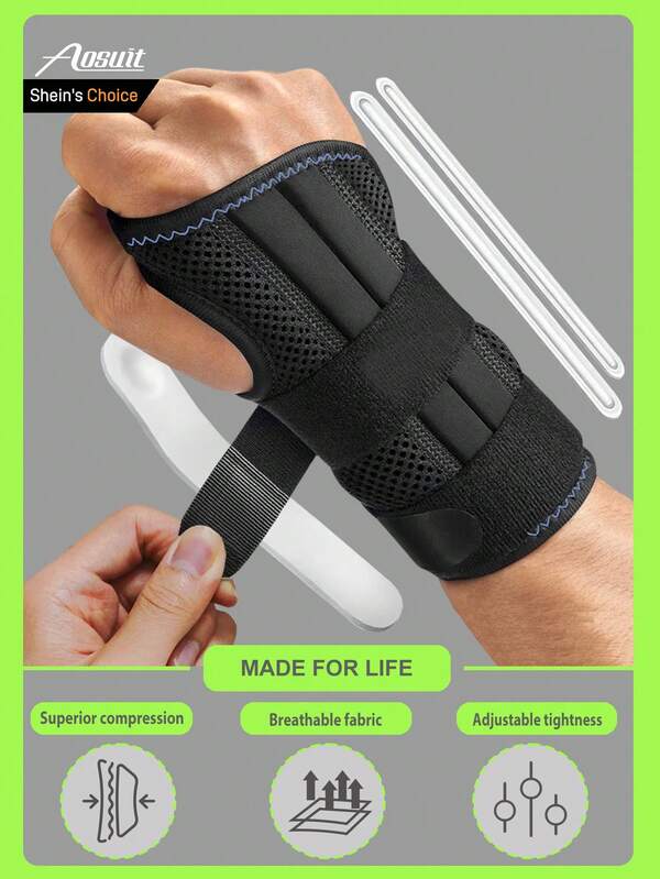 Muñequera para alivio del túnel carpiano, soporte nocturno con máximo apoyo. Férula de mano con 3 varillas ajustable para mujeres y hombres, para mano derecha e izquierda
