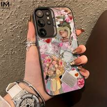 Diseño de patrón de collage romántico rosa adecuado para fundas de teléfono especiales de  Galaxy S20, S21, S22, S23, S24, S25, A24, A05, A05S, A02, A03, A04, A13, A31, A53, A34, A10, A33, resistente a la suciedad, a la moda, moderno. - Colores mixtos - Ver 8