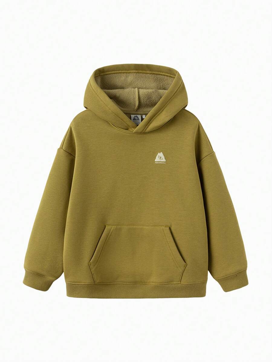 Balabala Tween Boy Functional Sports Sweatshirt, Autumn Winter Warm, Moisture-Wicking & Outdoor - Olive Green - View 1