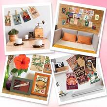 50pcs Vintage Retro Cartoon Poster Set, Creative Design, Matte Finish With English Text, Office Daily Decor, Room Desktop Personalized Decoration - Sets - View 6