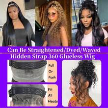 ZHENDEFA Jerry Curly 360°蕾丝前假发，真人发丝，升级版隐藏式绑带，360°高清透明蕾丝假发，带抽绳，预先拔毛，带婴儿发，女士款，自然黑 - SNatural - 查看 9