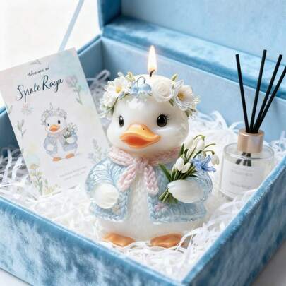 树脂硅胶模具 针织鸭硅胶模具 - 柔韧易脱模，可重复使用，适用于树脂工艺品、婚礼回礼、家居装饰、圣诞节/情人节DIY礼物制作