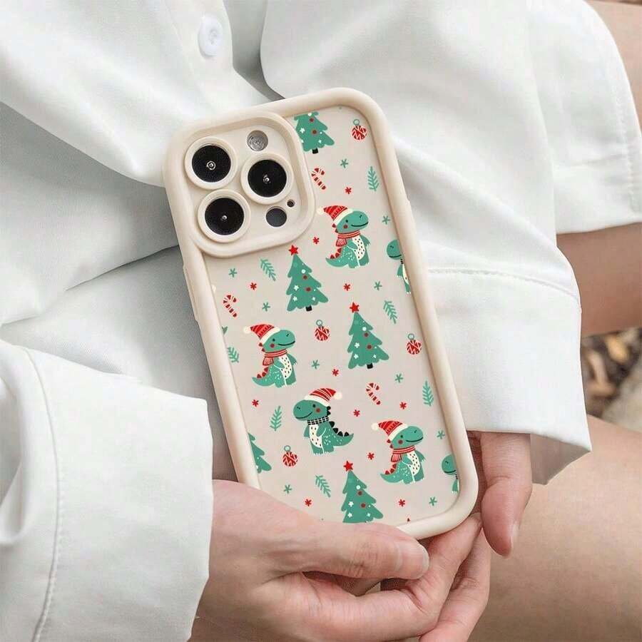 Funda navideña para phone 17 Pro Max con estampado de hombre de jengibre, reno, copos de nieve y Papá Noel. Bordes altos, resistente a caídas y golpes. Compatible con phone 17 Pro, 17 Pro Max, 17 Pro Max, 17 Pro Max, 17 Pro Max, 16 Pro Max, 16 Plus, 16, 15, 14, 13, 12, 11, XS, XS, XR, S22 Plus, S23 Ultra, S24 FE y S25. Diseño bonito y elegante. Halloween, San Valentín o regalos. - Blanco - Ver 1