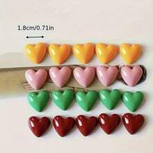 5个/10个/12个/套彩色心形冰箱贴，情人节冰箱装饰，家居装饰，趣味冰箱装饰，适用于厨房、餐厅、办公室、白板、储物柜、洗碗机，情人节礼物，圣诞礼物 - 彩色 - 查看 5