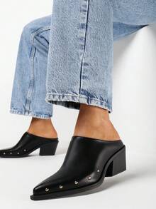Tacchi a punta stile cowgirl - Scarpe casual estive da donna - nero - Visualizzare 2