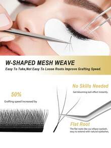 KAMUA Extensiones de pestañas con forma de trébol clásico fácil de abanico 3D 4D 5D Grosor 0.07D Rizo Pestañas suaves y ligeras Extensiones de volumen permanente Suministros profesionales para técnicos de pestañas