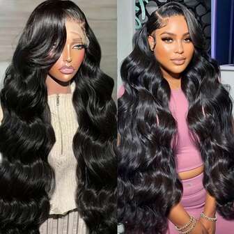 Elegant Body Wave Lace Front Wig For Women - 13x6 Human Hair, Pre-Plucked With Youngsters Hair, Long & Wavy, 180% Density