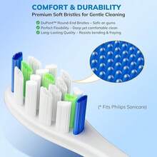 Replacement Toothbrush Heads For  Sonicare - 16 Pack Soft Gentle Bristles Compatible With Most Sonicare Click-On Electric Toothbrushes (White){Inchcolor_nameinch:Inch16pWhiteinch} - 16pTrắng - Xem 5