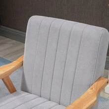 HOMCOM Armchair With Armrests, Lounge Chair, Relaxation Chair, Scandinavian Design, Rubberwood Legs, Light Gray For Living Room And Relaxation - 1 - View 9