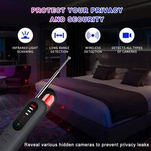 2025 Hidden Camera Detector, Hidden Device GPS Detector, Bug Detector, Suitable For Hotel, Travel, Office, 5-Level Sensitivity (Black) - Multicolor - View 5