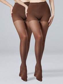 1 Pair Women's 40D Sexy Body Shaper Tights With Tummy Control & Butt Lifter ,Stockings, Fashionable And Simple Pantyhose, Solid Sheer, Cozy - Multicolor - View 43