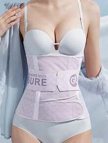 Dual-Layer Adjustable Waist Trainer, Compression Slimming Body Shaper, Ultra-Thin Waist Cincher For Summer - Mauve Purple - View 8
