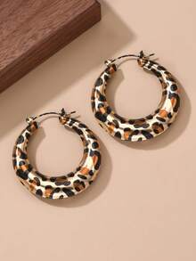1/3对复古豹纹圈形耳环，优雅百搭，适合日常佩戴和派对场合。 - 彩色 - 查看 13