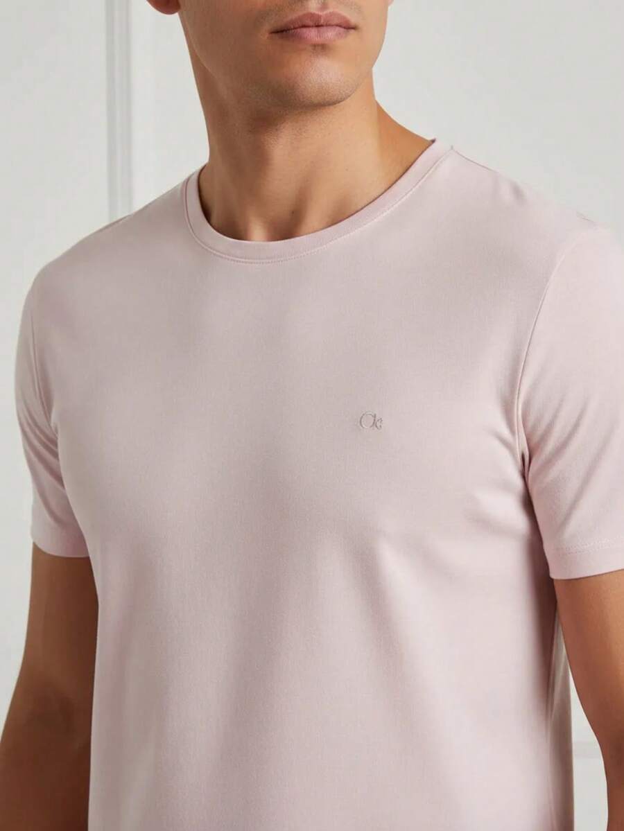 Ogochi Basic Slim Fit T-Shirt, Original Cotton, Various Colors, Christmas, New Year, Summer, Spring - Baby Pink - View 1