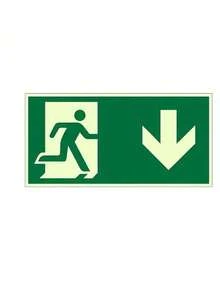 1pc Glow-In-The-Dark Emergency Exit Signs - Durable PE Material, Green Border & White Arrow, Fire & Evacuation Indicators For Workshops, Offices, Public Spaces, Workshop Safety Equipment|Luminous Signs|Green Bordered Signs