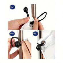 10pcs Heavy Duty Adjustable Elastic Cords With Plastic Balls - Black Camping Accessories For All Seasons, Used For Tent Fixing, Storage And Transport - Foldable And Durable Outdoor Gear, Camping Organization Tool | Strong Adjustment, Adjustable Cords | Essential Camping Accessories - Multicolor - View 6