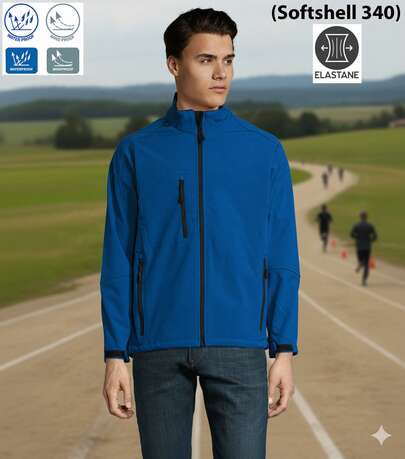 THEGEWA Men's 340gsm Softshell Thermal Jacket With Fleece Lining, Functional Design And Full Zip, 11 Colors Available, Perfect For Outdoor Use And Customization - Available S To 3XL - MARNAULA