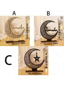 1pc/3pcs Stars And Moon Wooden Decorative Ornaments, Holiday Party Home Decor, Moon And Star Theme Decorations, Handmade Wooden Stand, Perfect For Celebrations, Ideal Gift For Holidays, Traditional Holiday Decorations,Table Decoration, - Nhiều màu - Xem 13